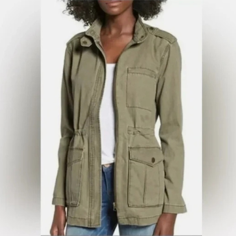 BP Military Style Green Utility Jacket Grunge Size S